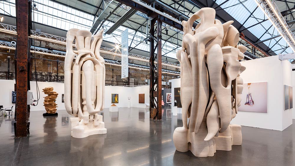 Skulpturen von Tony Cragg nach Kunsttransport auf Art Düsseldorf 2018 (Foto: © Sebastian Drüen)