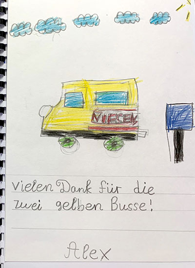 Kinderzeichnung Sprinter-Bus / Möbelwagen