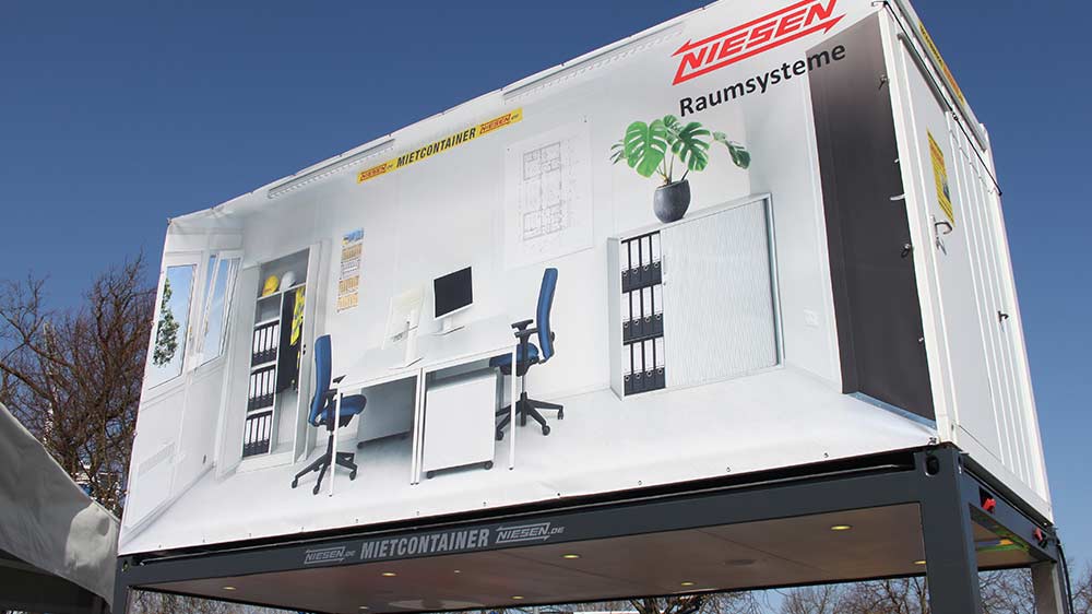 Darstellung eines Bürocontainers Darstellung eines Bürocontainers